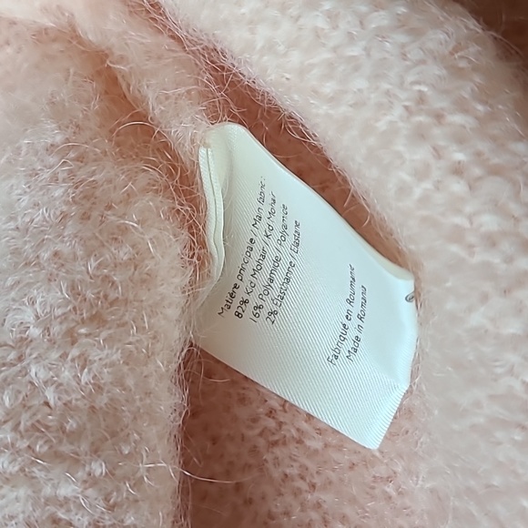 Nwt! Sezane Amandine kid mohair hooded Jumper in nude rosy beige - Picture 7 of 11